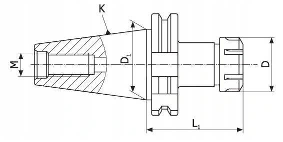 Držák kleština ER16 - DIN40 - 63 mm (DM400)
